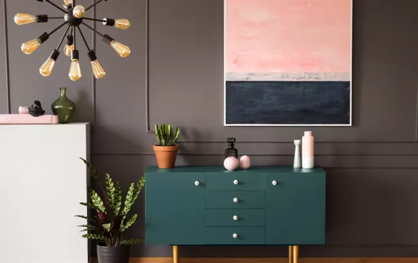 Living room wood finish