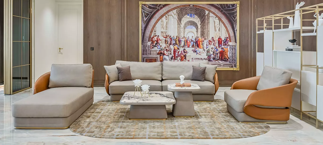 Living room design finishes by ICA