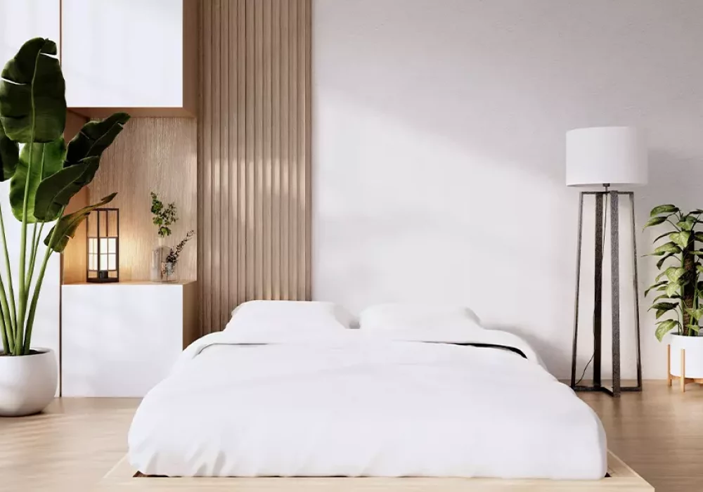 Wooden interior design for bedroom
